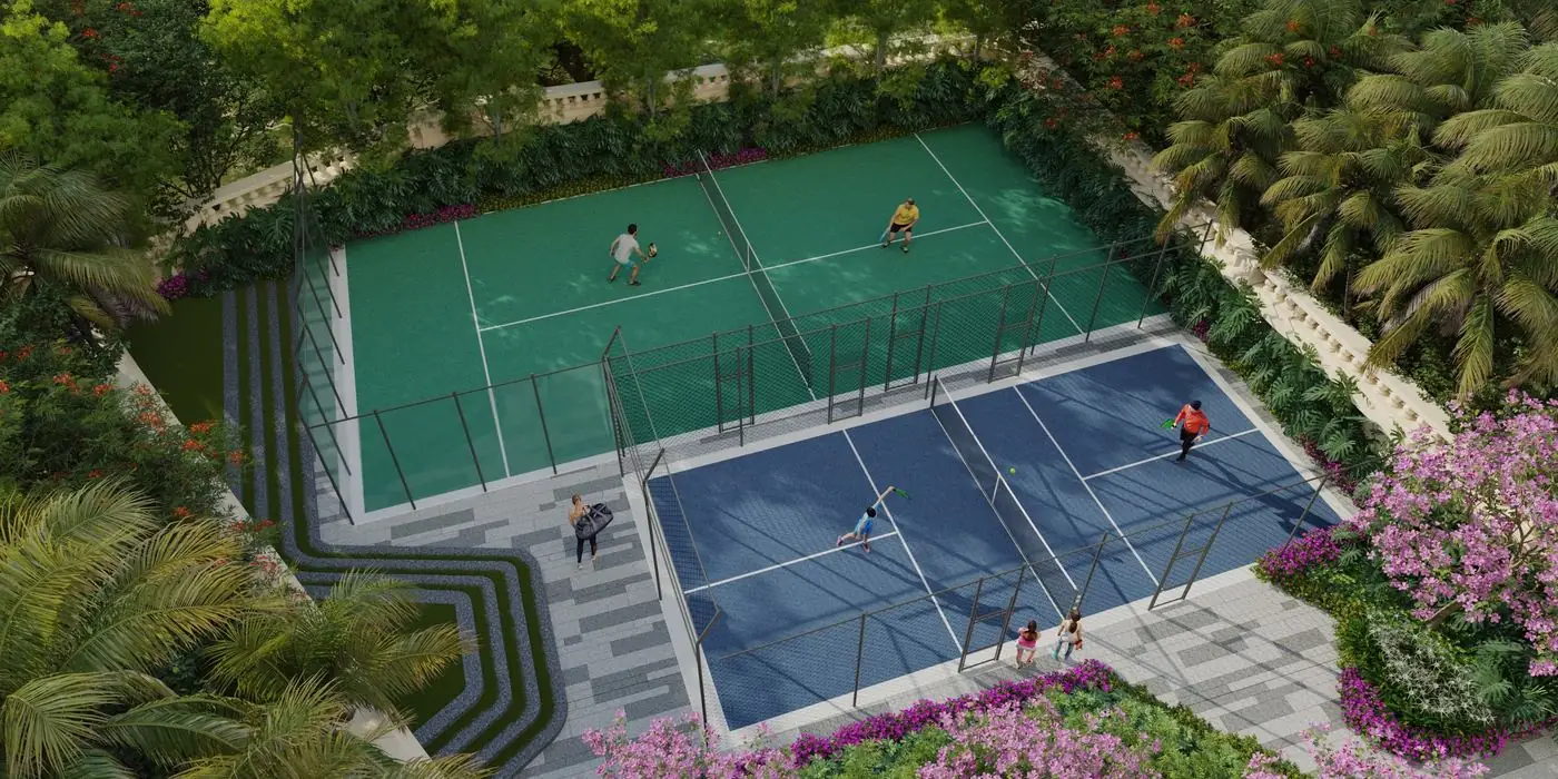 Pickle ball and tennis courts, artist's impression