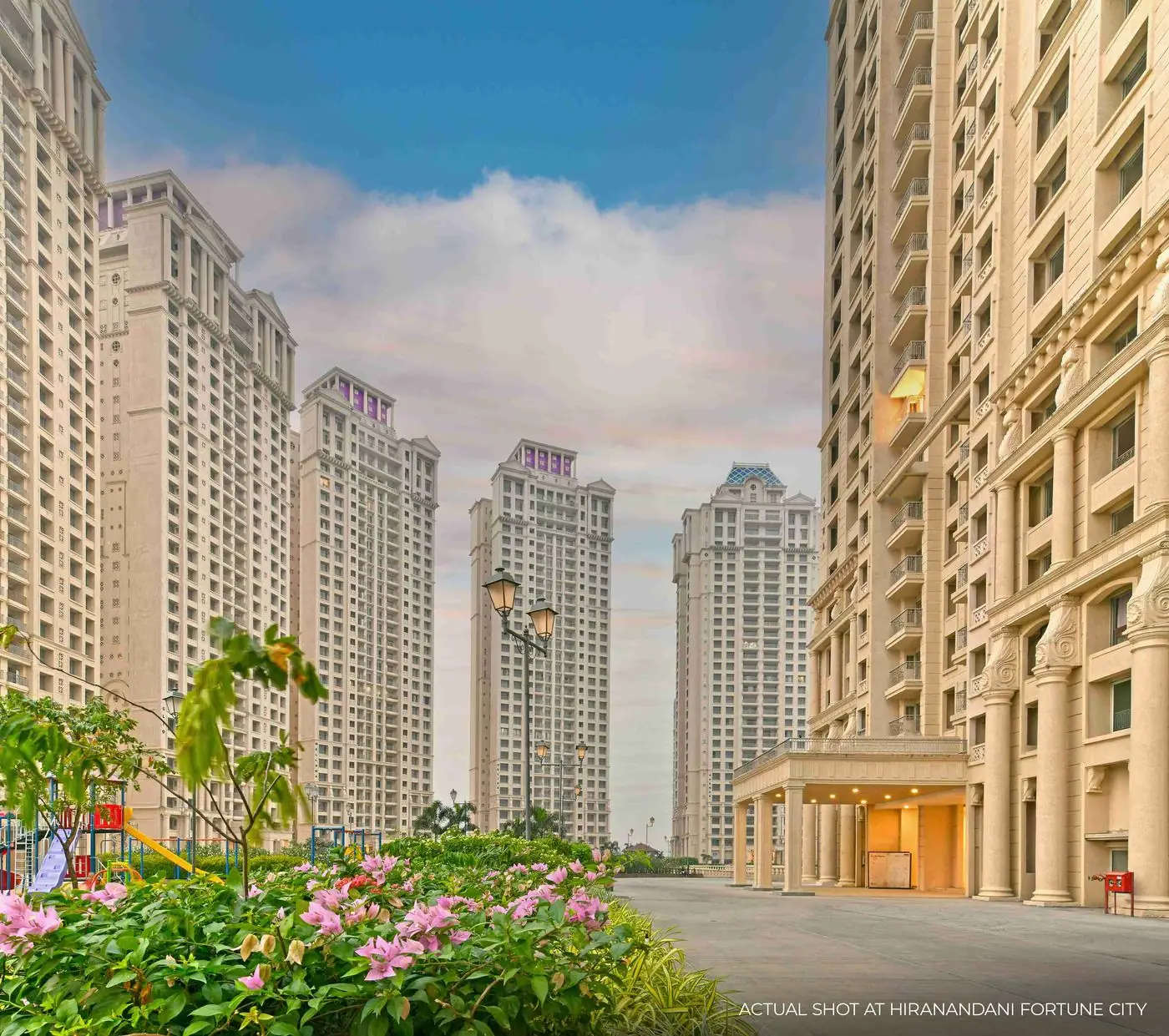 Actual shot at Hiranandani Fortune City, artist's impression